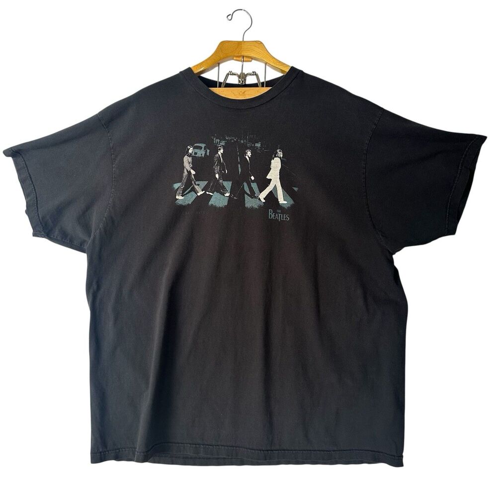 Vintage 2005 The Beatles Abbey Road Band Graphic T-Shirt Adult Sz 3XL Black Y2K